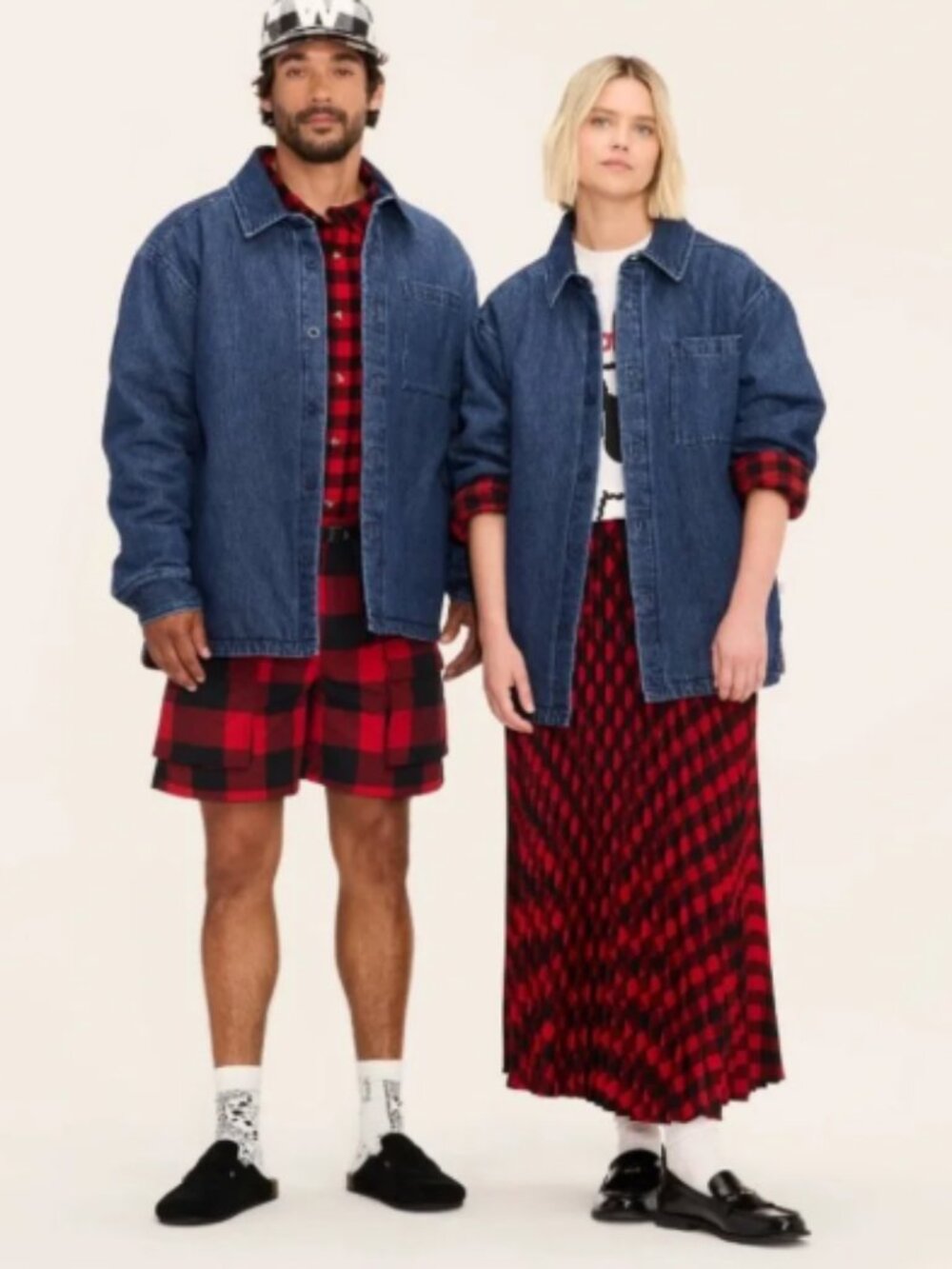 Woolrich x Target Adult Unisex Medium Denim Shacket Dark Wash Jean Jacket